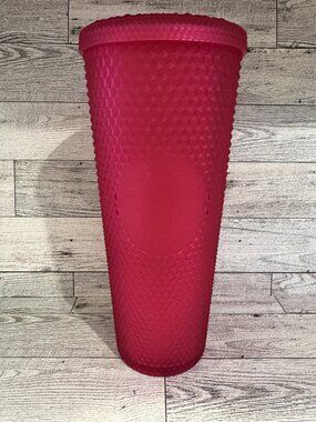 Starbucks 2023 Soft Touch Fuchsia Red Pink Ruby Soft Studded 24oz Venti Tumbler